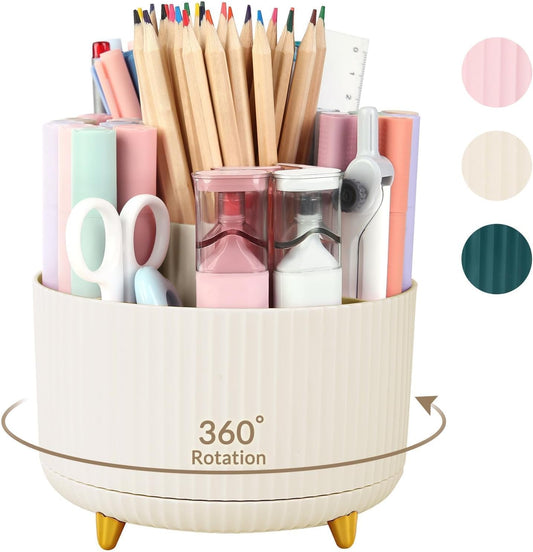 360 Rotating Plastic Desk Pen Organizer with 5 Slots