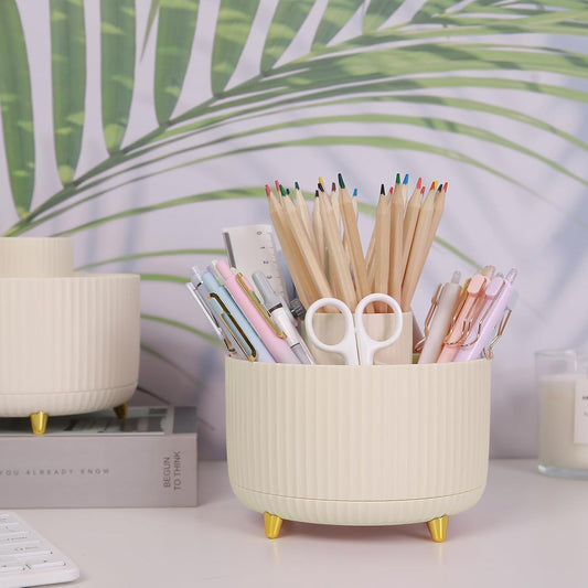 360 Rotating Plastic Desk Pen Organizer with 5 Slots