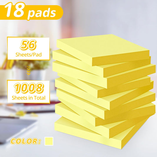 (18 Pack) Sticky Notes 3x3 in Yellow