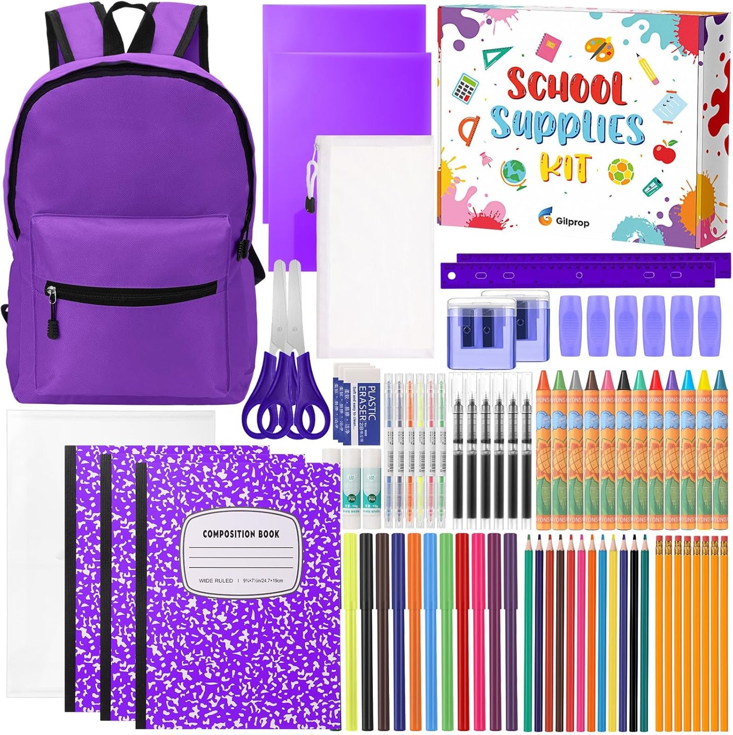 79 Pcs Back to School Supplies Box for Kids