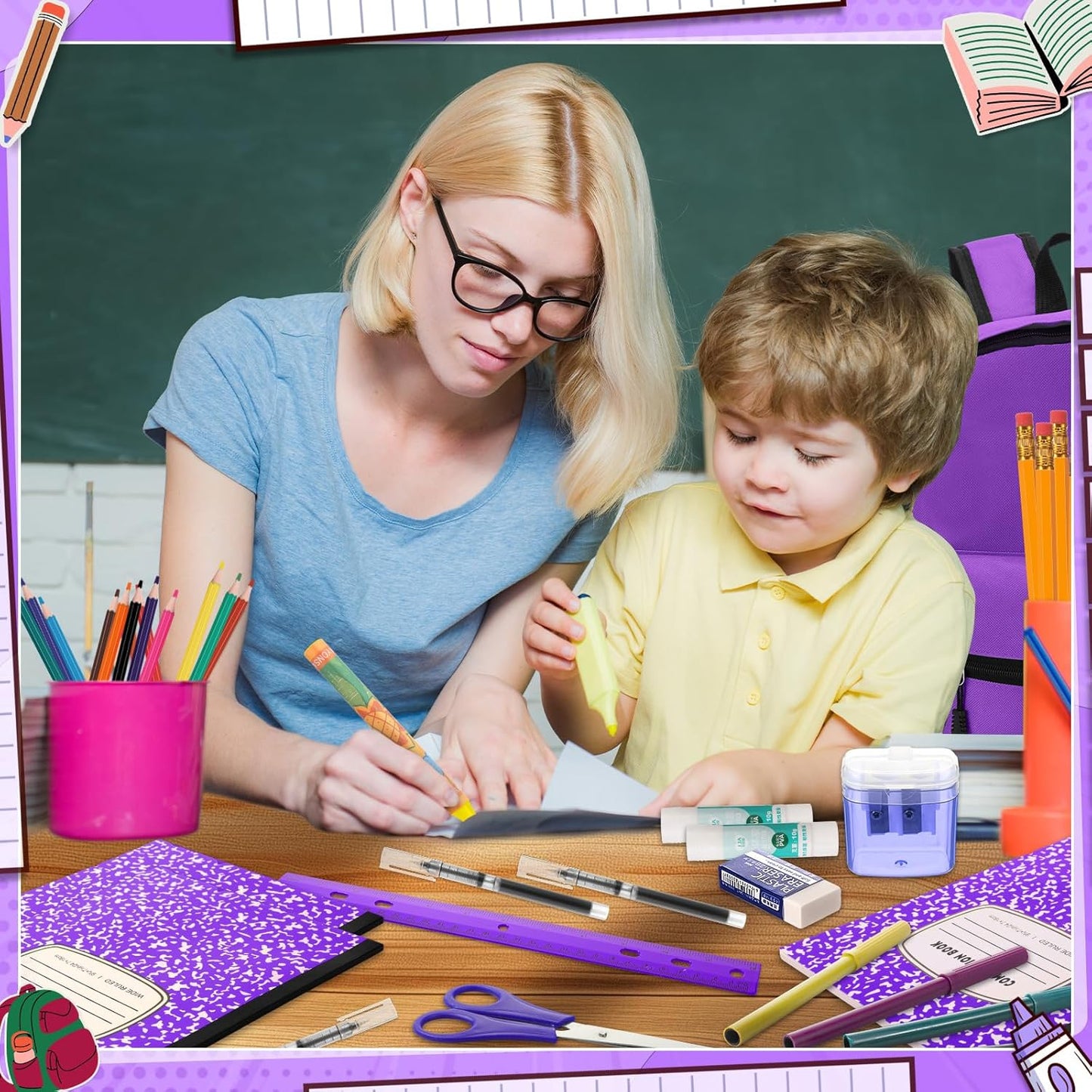 79 Pcs Back to School Supplies Box for Kids