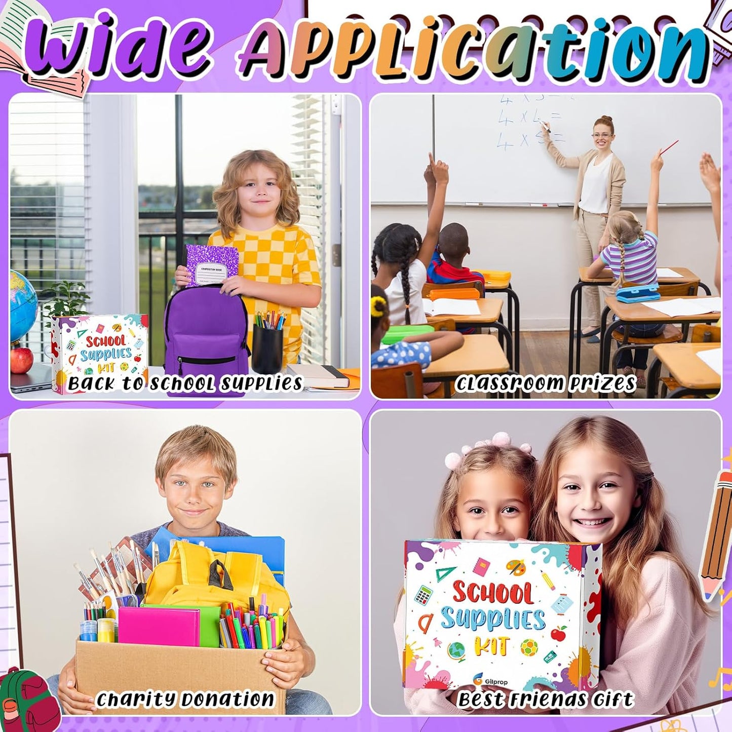 79 Pcs Back to School Supplies Box for Kids