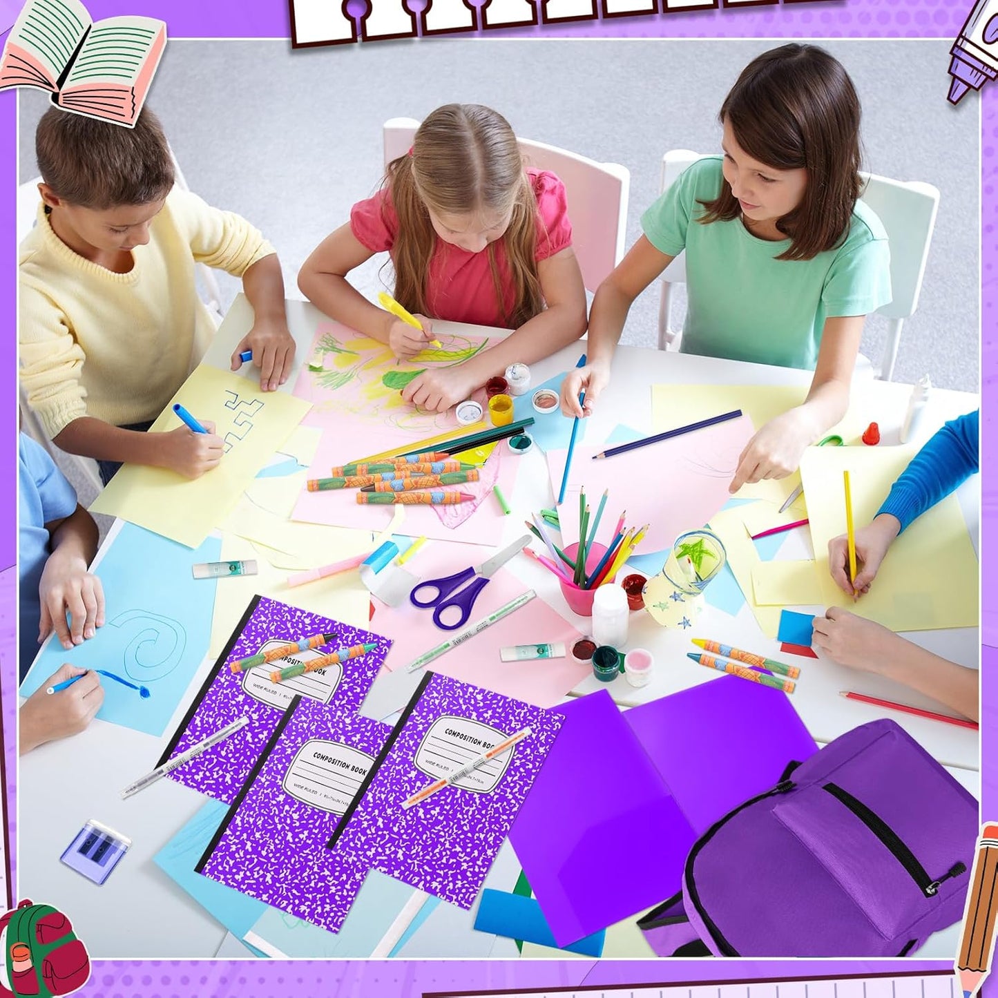 79 Pcs Back to School Supplies Box for Kids
